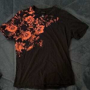 Floral Black and Red Men's Shirt
